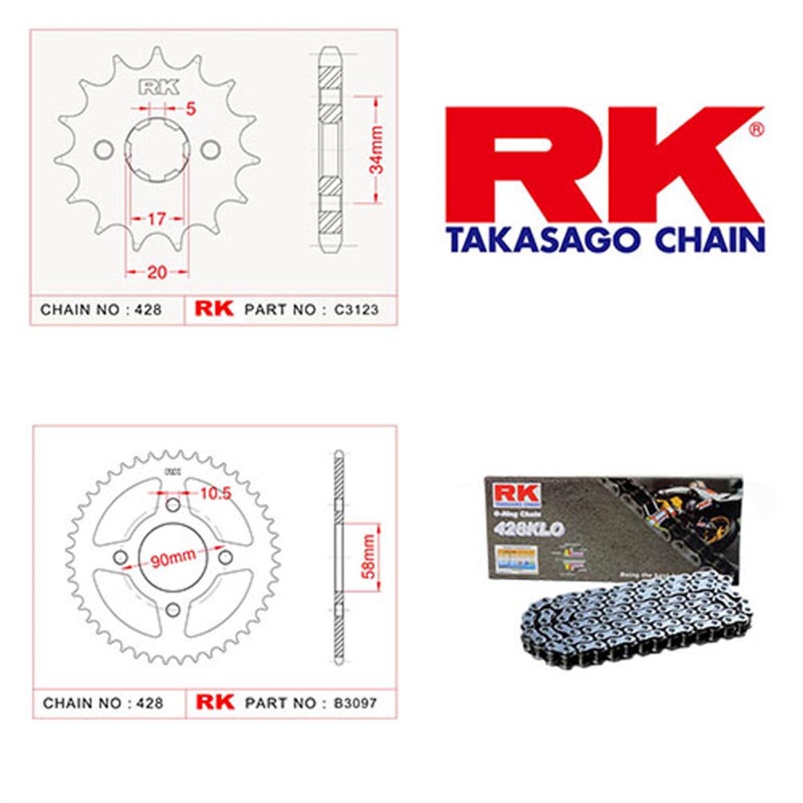 RK HONDA CBR 125 R ZİNCİR DİŞLİ SETİ 11-16