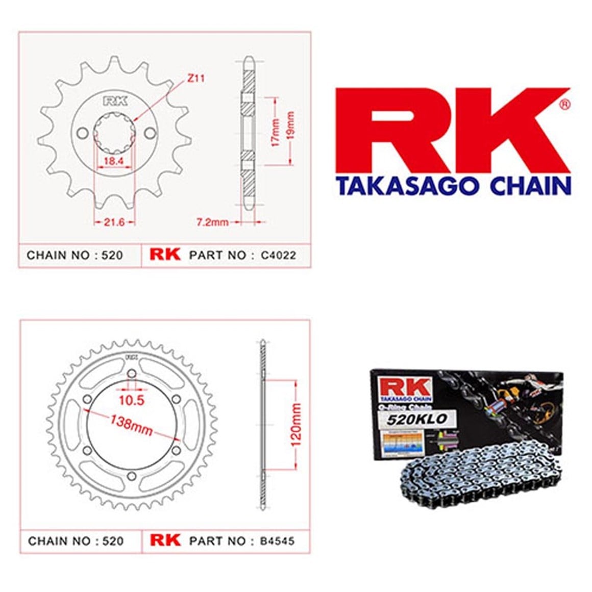 RK HONDA CBR 250 R ZİNCİR DİŞLİ SETİ 11-13