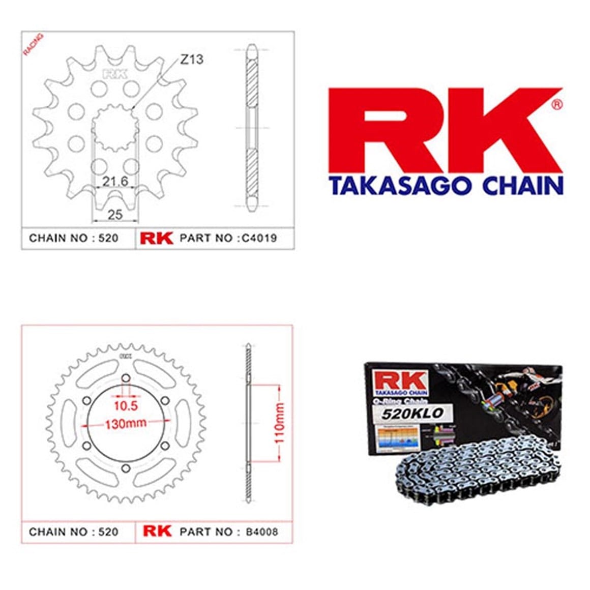 RK YAMAHA YZF-R25 ZİNCİR DİŞLİ SETİ