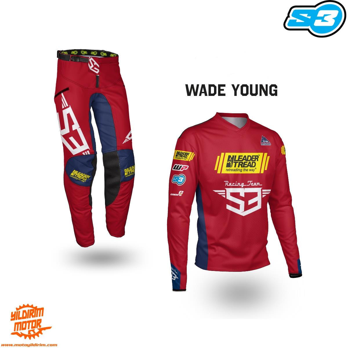S3 WADE KIRMIZI PANTALON JERSEY TAKIM