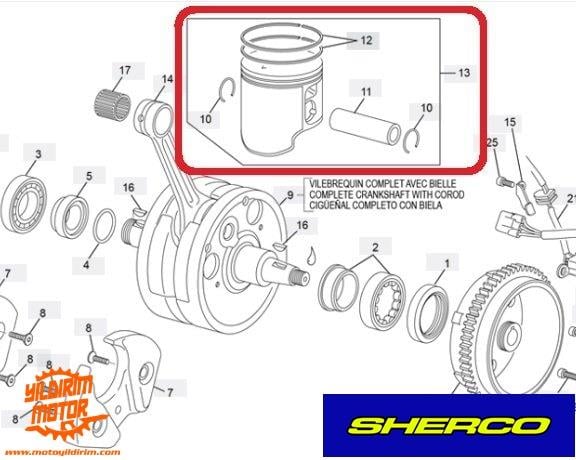 SHERCO SE300 2T A PİSTON SEGMAN SETİ 18-24