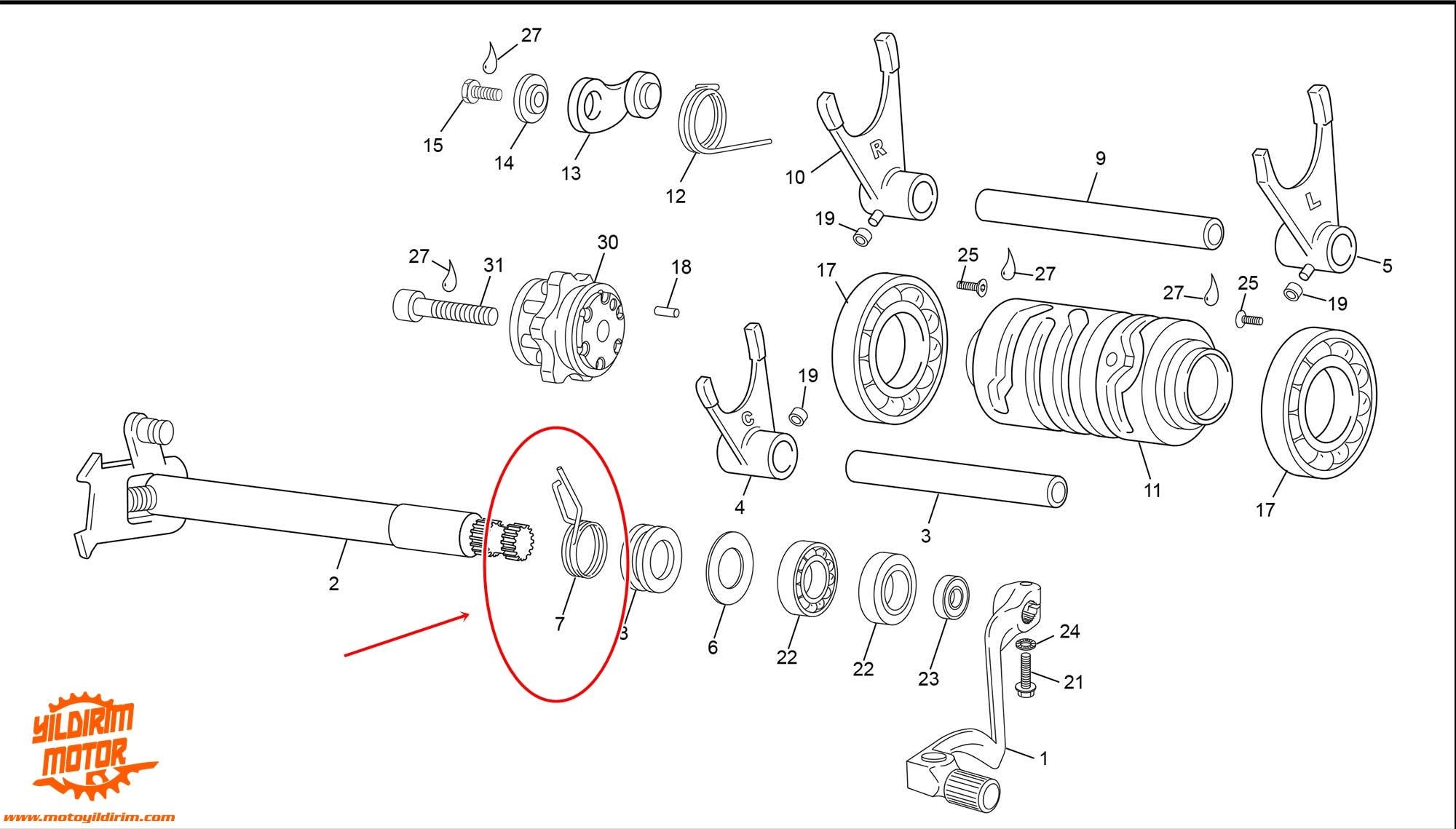 SHERCO VİTES MİL YAYI 