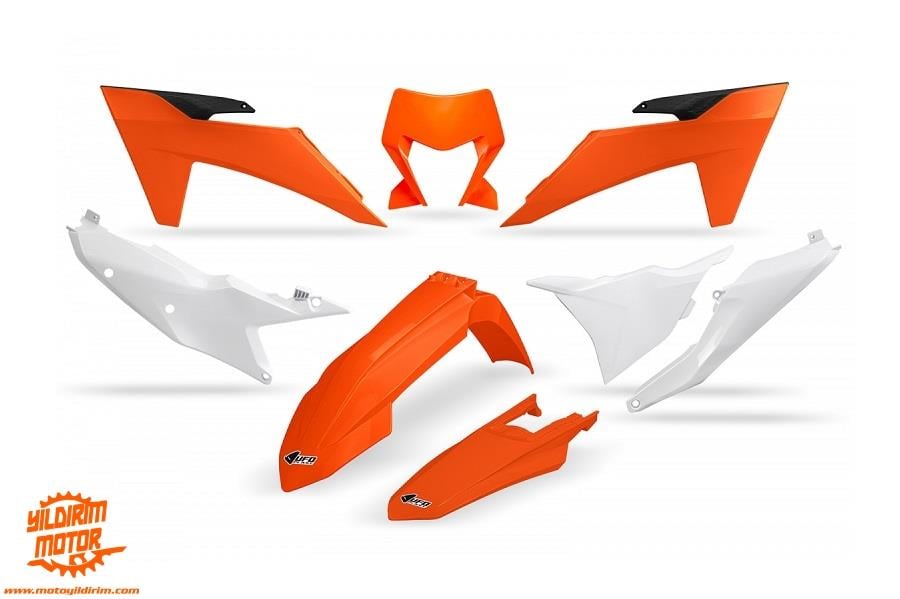 UFO KTM EXC/EXC-F PLASTİK GRENAJ SETİ TURUNCU BEYAZ 24-25