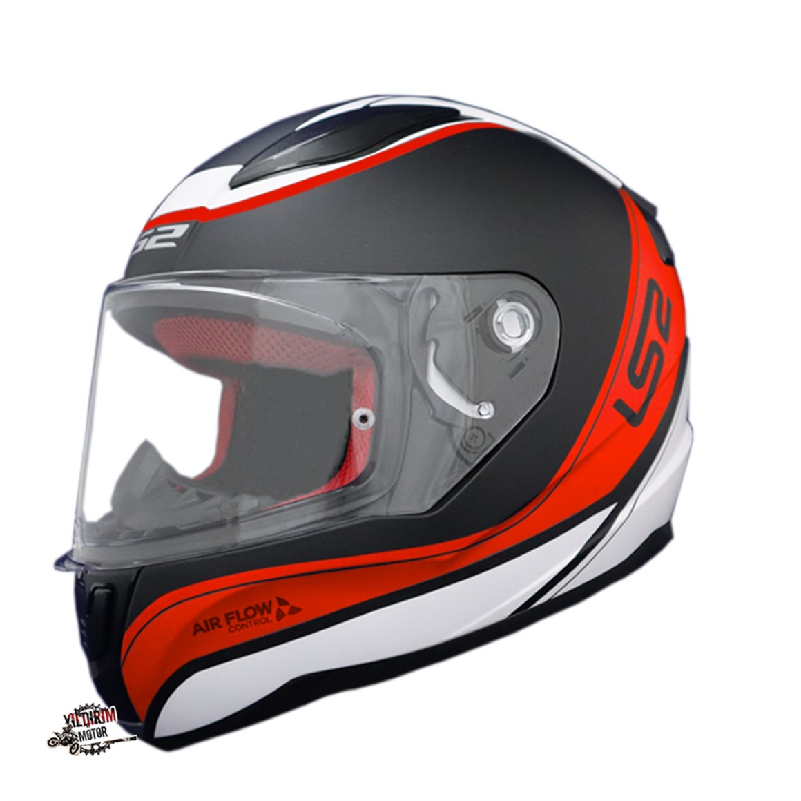  LS2 RAPID DEEPER MAT KIRMIZI SİYAH KASK