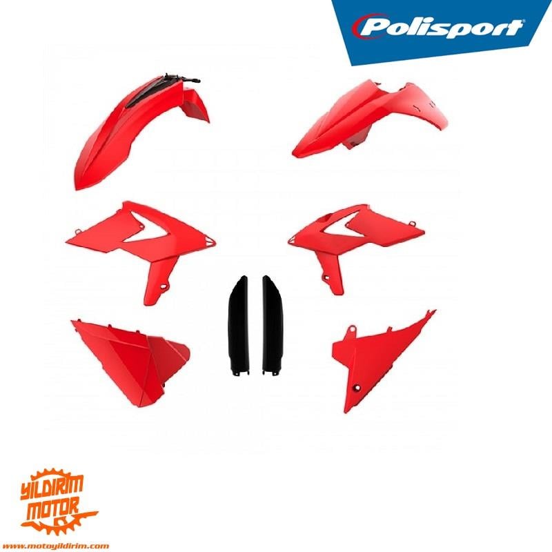 13-17 POLİSPORT BETA RR 2T / 4T PLASTİK GRENAJ SET KIRMIZI SİYAH
