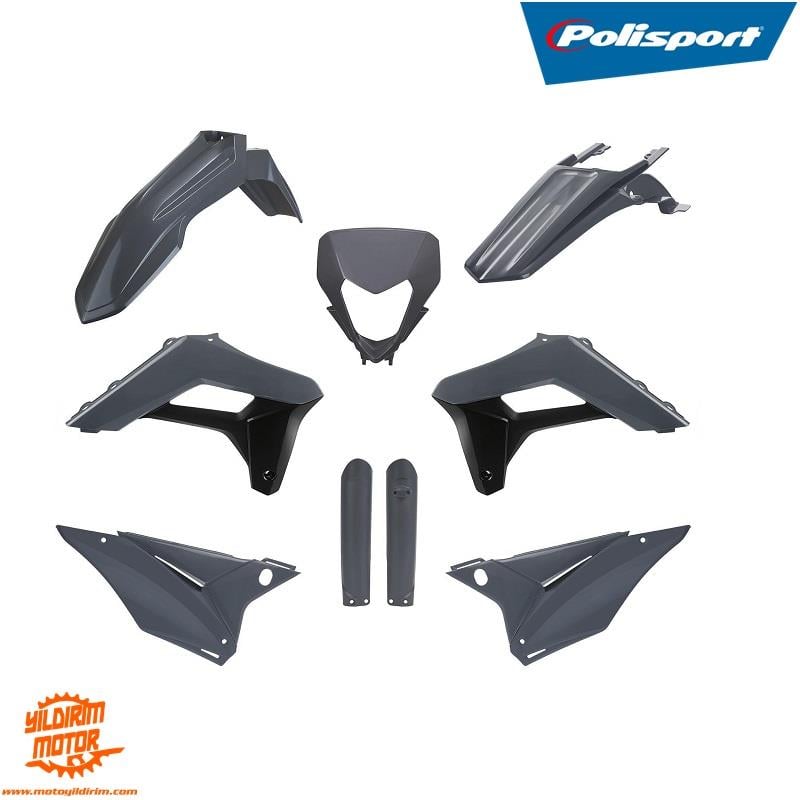 2024 POLİSPORT SHERCO SE/SE-F PLASTİK GRENAJ SETİ GRİ SİYAH