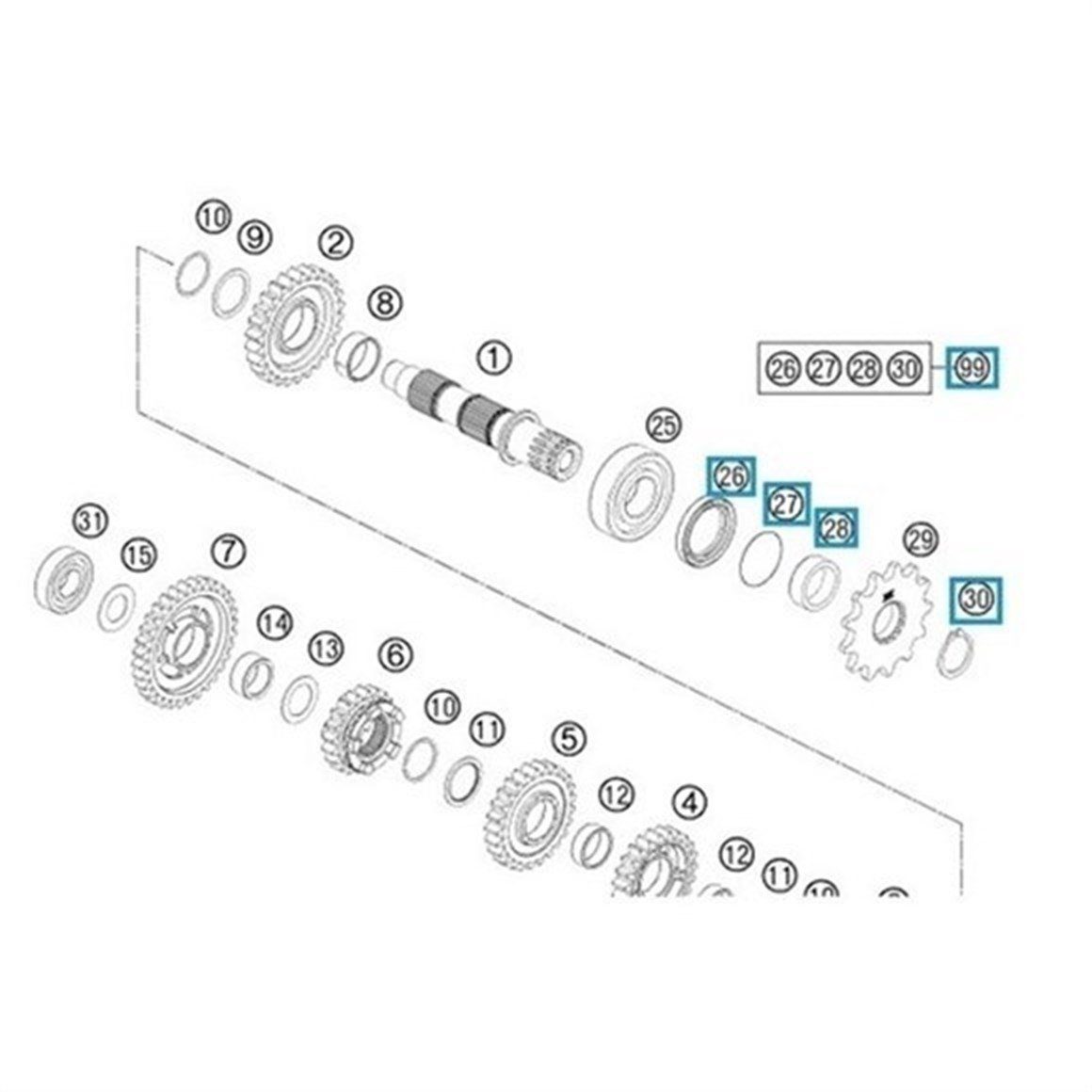 KTM Orjinal Ön Dişli Tamir Takımı