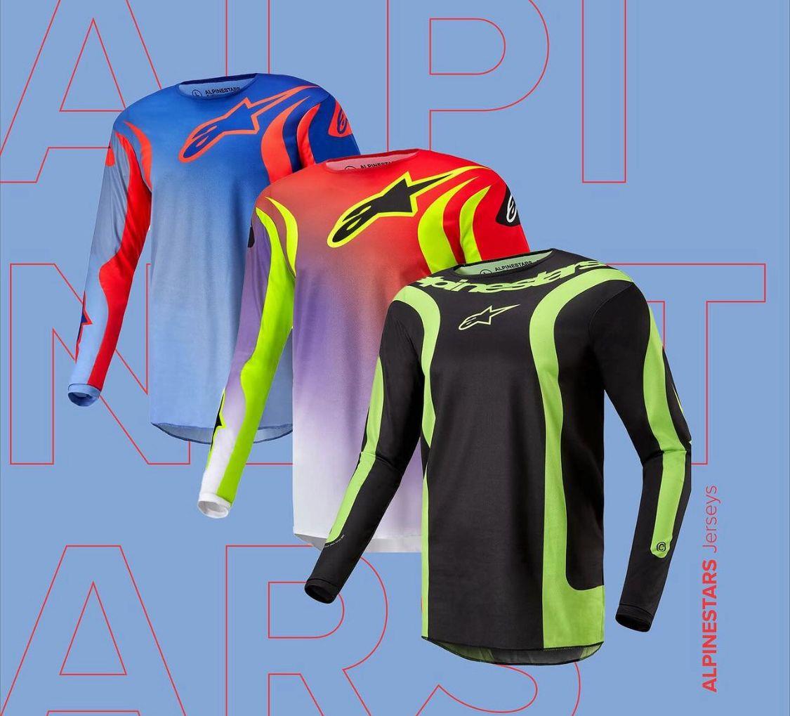 Alpinestars Fluid Lurv Mars RedWhite Mens Motocross Pants Youth Riding Jersey Alpinestars Fluid Lurv MX Jersey - Mars Red