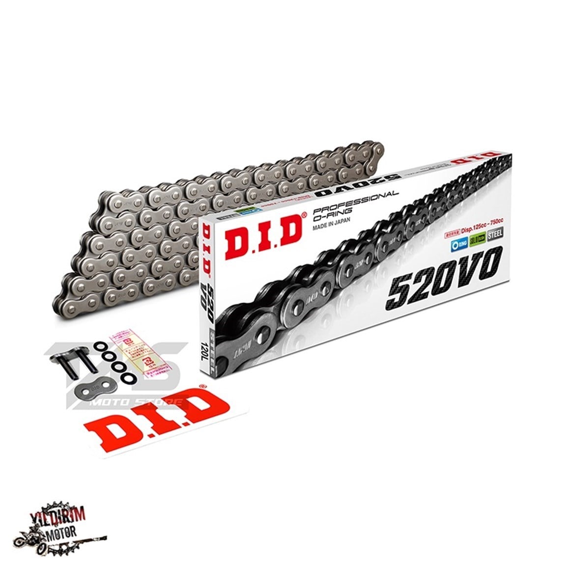 D.İ.D 520 VO 120 Bakla Çelik O-Ring Zincir