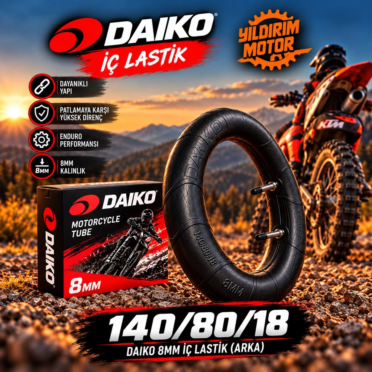 DAIKO 140/80-18 8MM ARKA MOUSSE