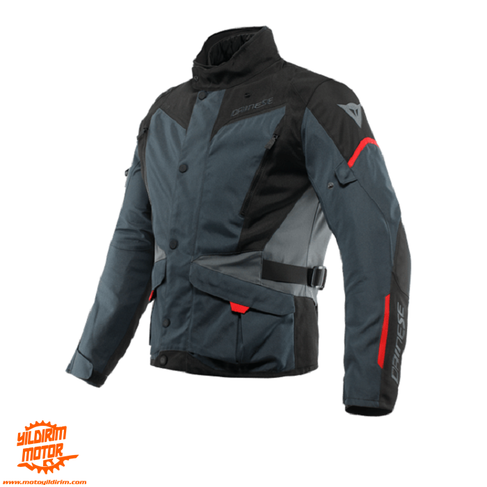 DAINESE TEMPEST 3 EBONY BLACK LAVA  RED D-DRY ERKEK MONT