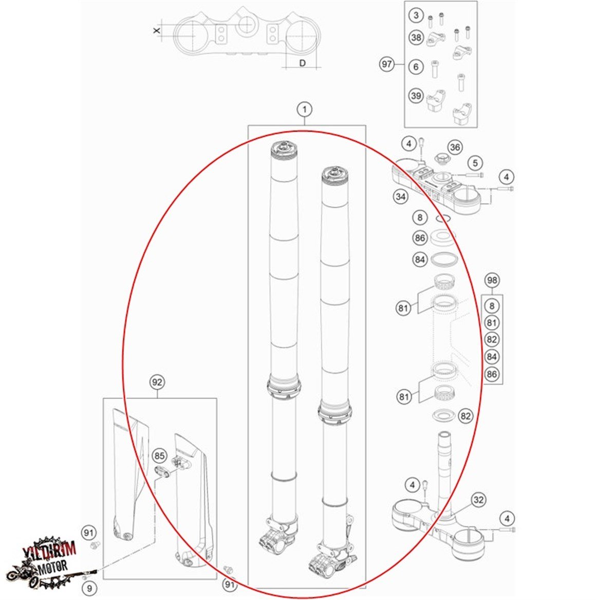 GAS GAS EC 250/300 ÖN AMORTİSÖR 21-22