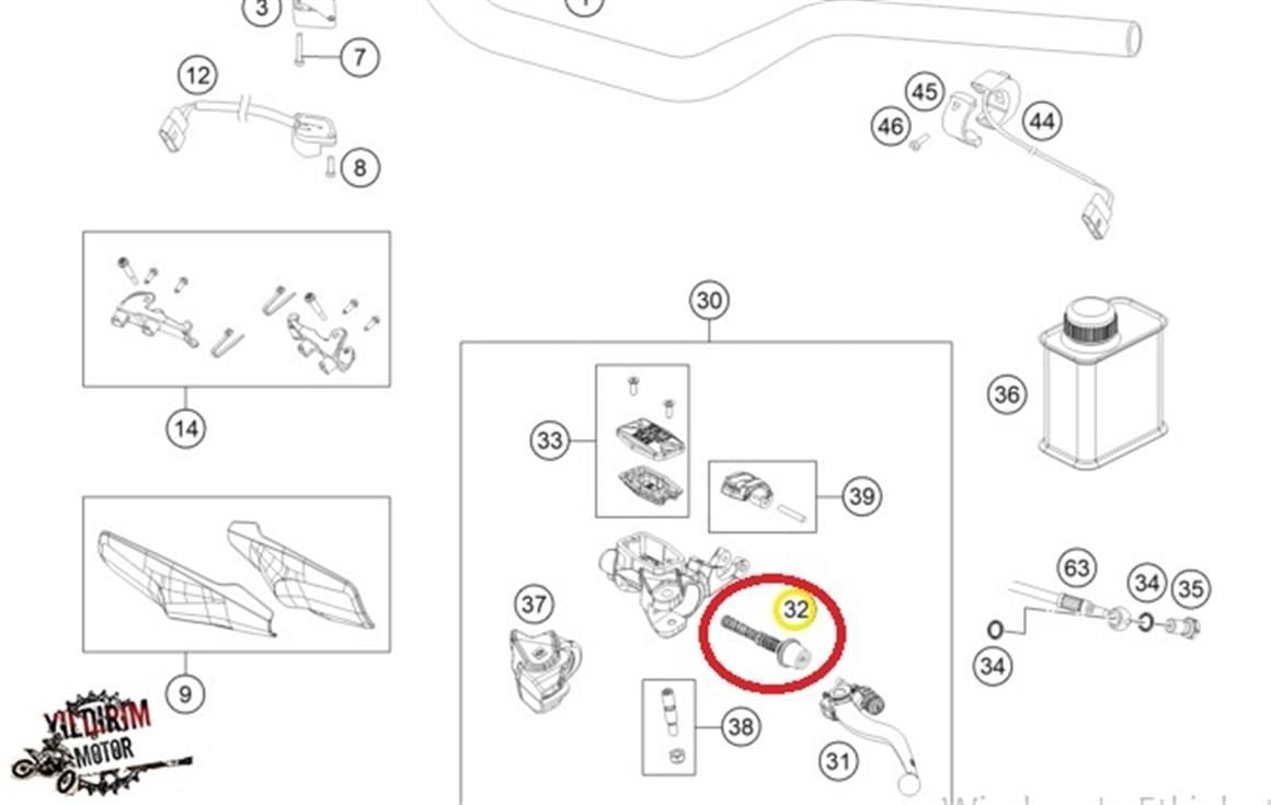 HUSQVARNA TE/FE BRAKTEC DEBRİYAJ ÜST MERKEZ 22-23