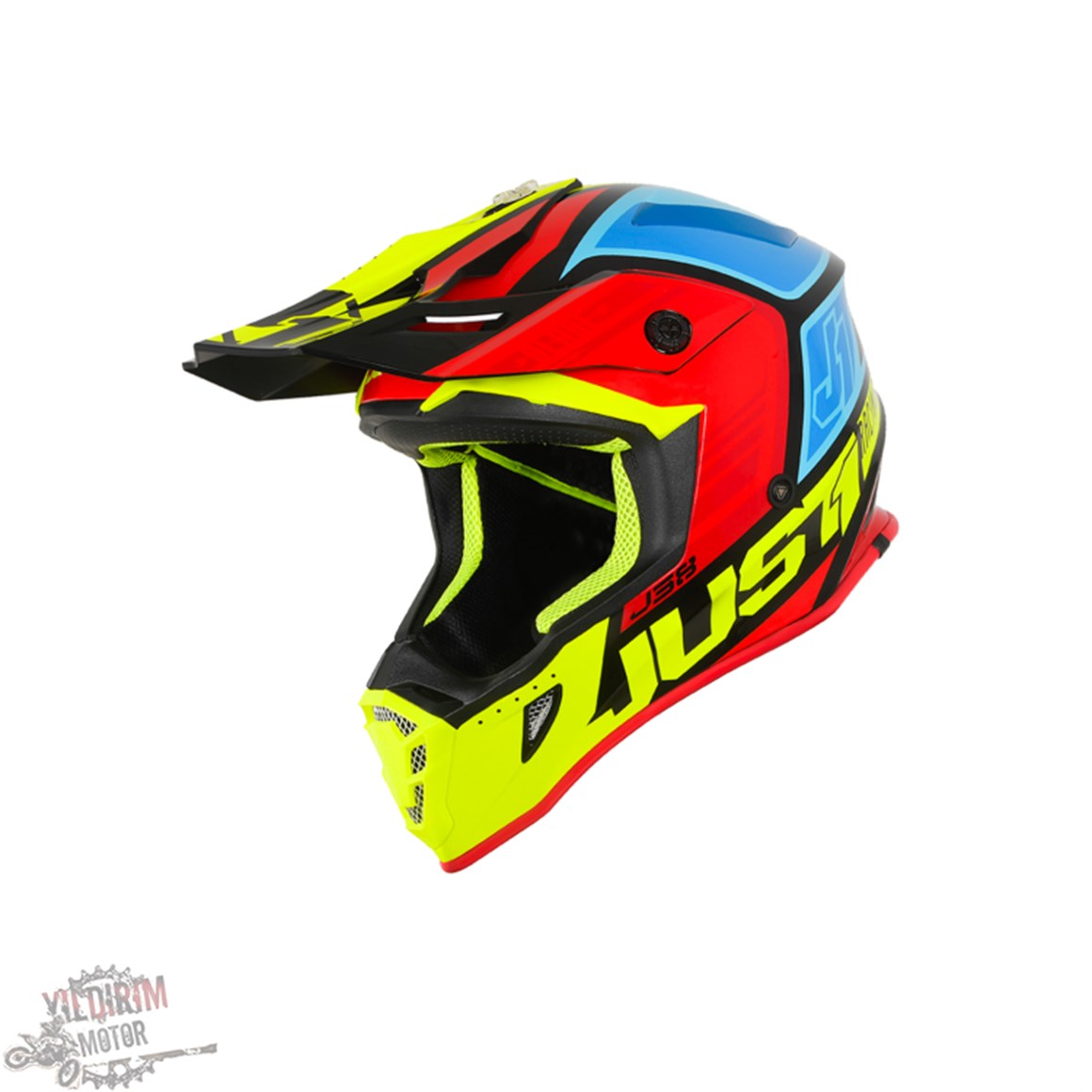 JUST1 J38 BLADE BLACK-YELLOW-RED-BLUE KASK