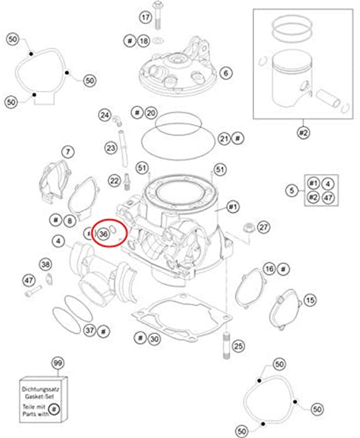 KTM 250 EXC-F SİLİNDİR ÜST KAPAK 17-21 