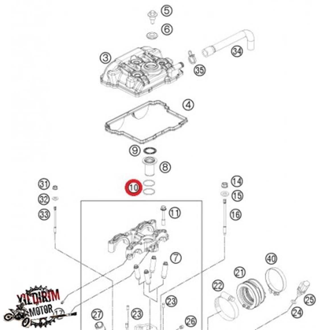 KTM 250/350 EXC-F MODELLER ÜST KAPAK KÜÇÜK ORİNG