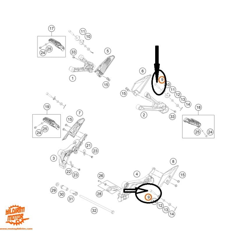 KTM DUKE RC ADV BASAK CİVATASI