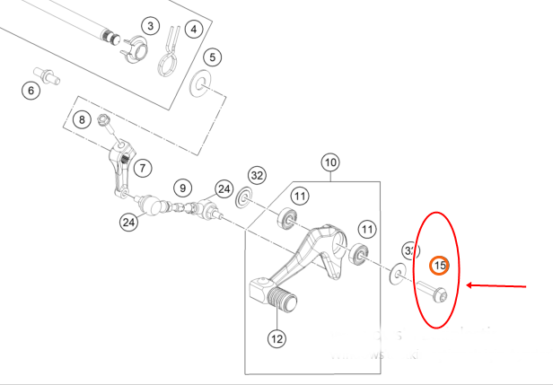KTM DUKE/ADVENTURE 125/250/390 VİTES PEDAL CİVATASI