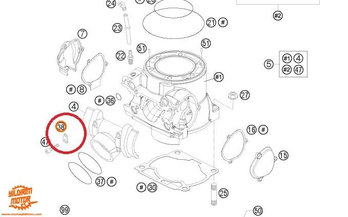 KTM EXC 250/300 EGZOZ FLANGE TABAKASI 12-24