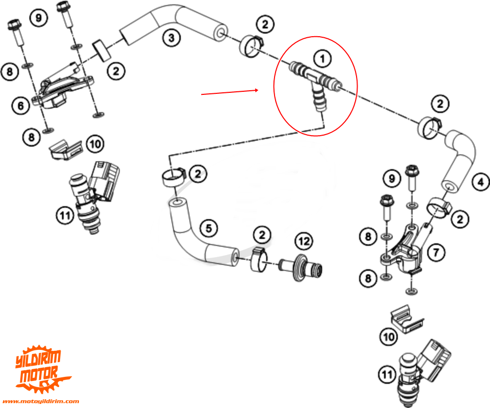 KTM EXC 250/300 ENJEKTÖR ARA BAĞLANTI 