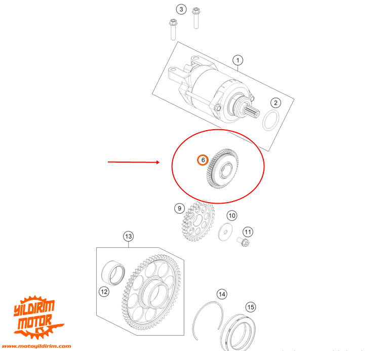 KTM EXC-F 250/350 MARŞ DİŞLİSİ 26-27