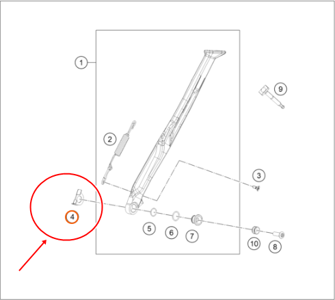 KTM EXC/EXC-F YAN SEHPA BRAKETİ 