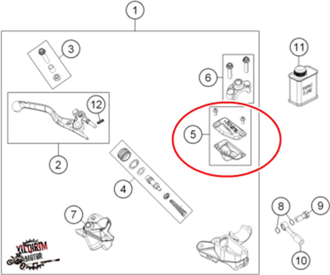 KTM FREERİDE 250-350 ÖN FREN MERKEZ ÜST KAPAK 15-20