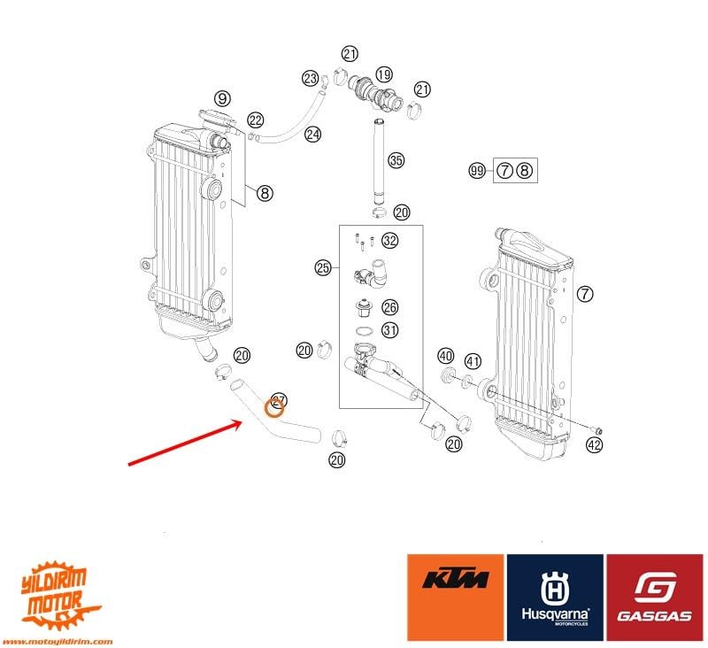KTM HUSQ GASGAS RADYATÖR HORTUMU