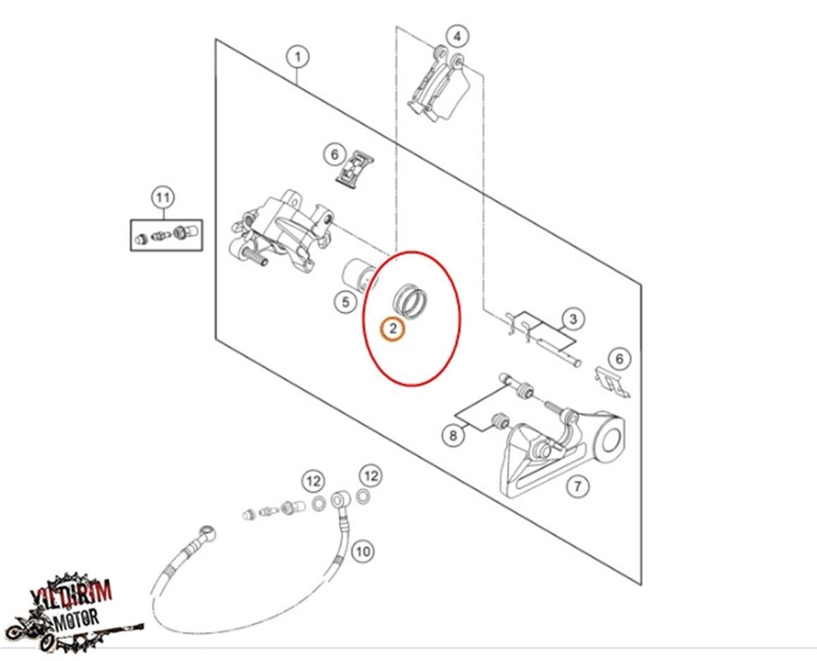 KTM SX/SX-F ARKA FREN ALT MERKEZ ORİNGLERİ 21-23