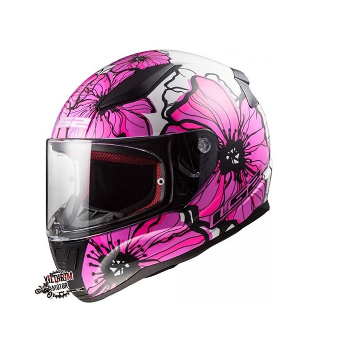 LS2 RAPID POPPIES PEMBE KASK M