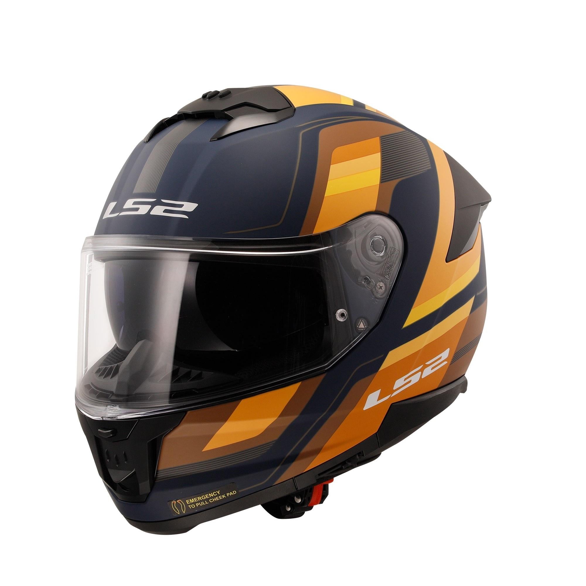 LS2 STREAM 2 VINTAGE MAT NAVY MAVİ-TURUNCU-KAHVERENGİ KASK