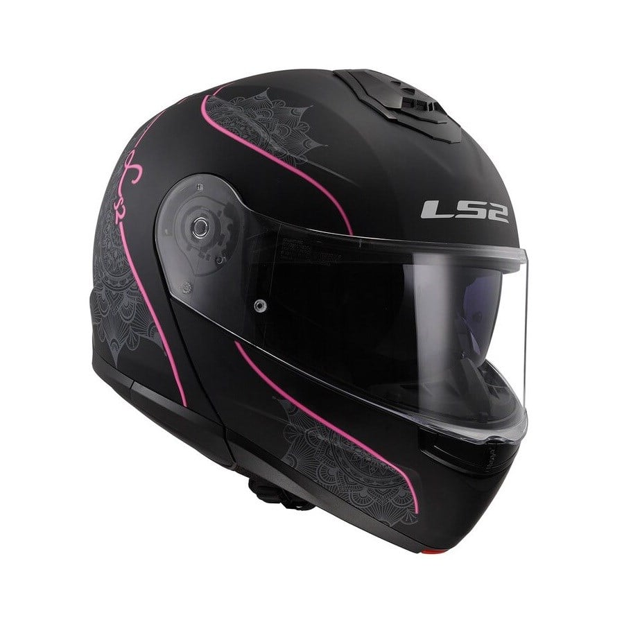 LS2 STROBE 2 LUX MAT SİYAH-PEMBE KASK
