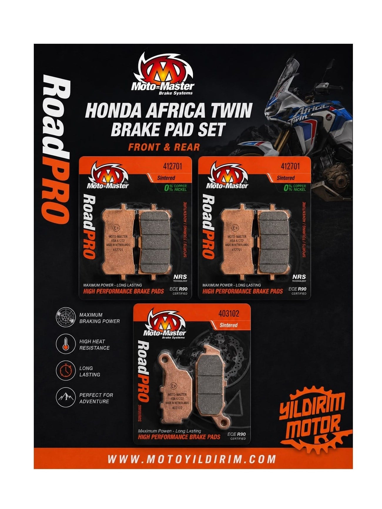 MOTO MASTER HONDA AFRİCA TWIN ÖN ARKA BALATA SETİ