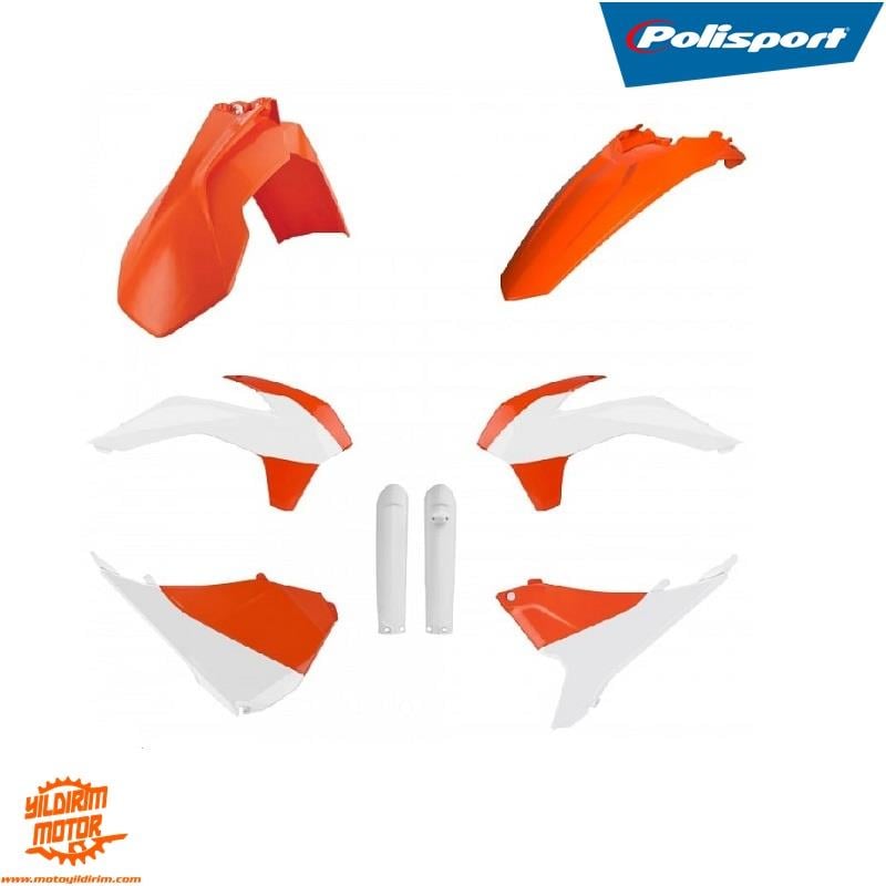 POLİSPORT KTM FULL PLASTİK GRENAJ SET TURUNCU BEYAZ
