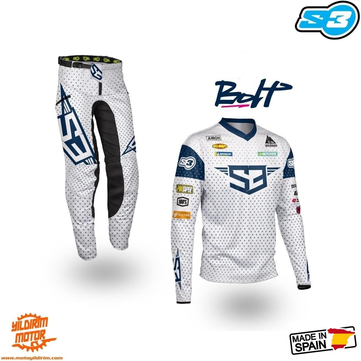 S3 BILLY BOLT BEYAZ PANTALON JERSEY TAKIM