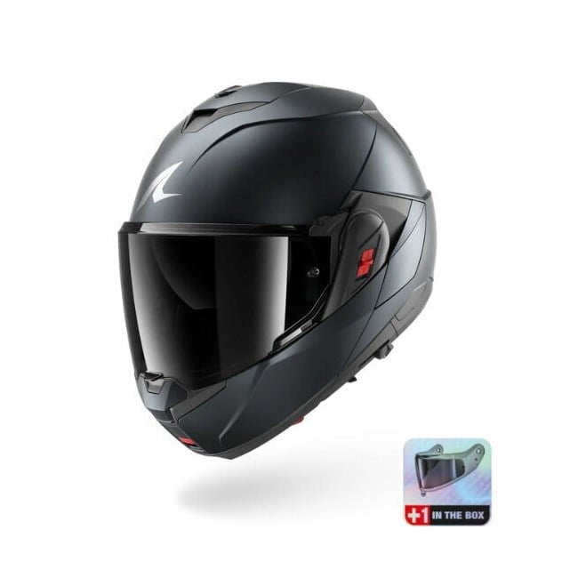 Shark Oxo Dark Shadow Mat Çene Açılır Kask B16