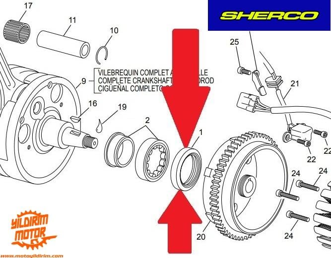 SHERCO SE 250/300 KRANK KEÇE SOL 30X47X7 20-23