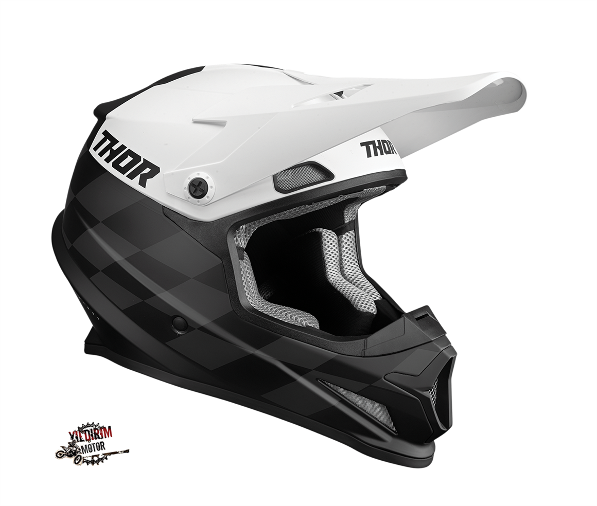 THOR SECTOR CHEV SİYAH BEYAZ KASK 
