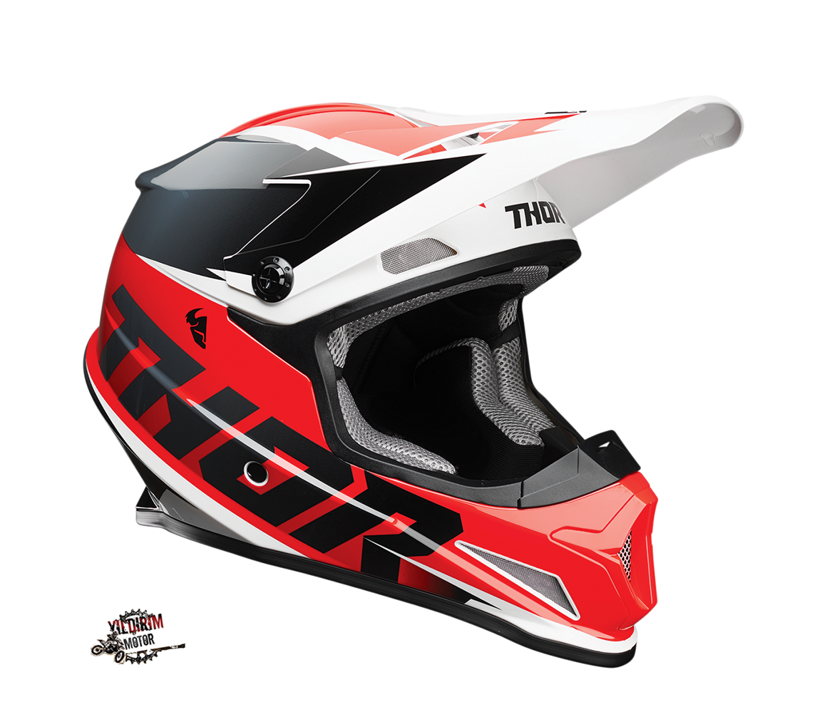 THOR SECTOR FADER KIRMIZI SİYAH KASK 