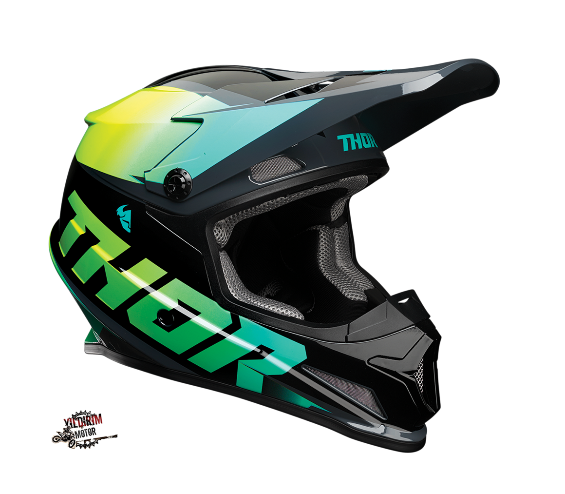 THOR SECTOR FADER SARI YEŞİL SİYAH KASK 