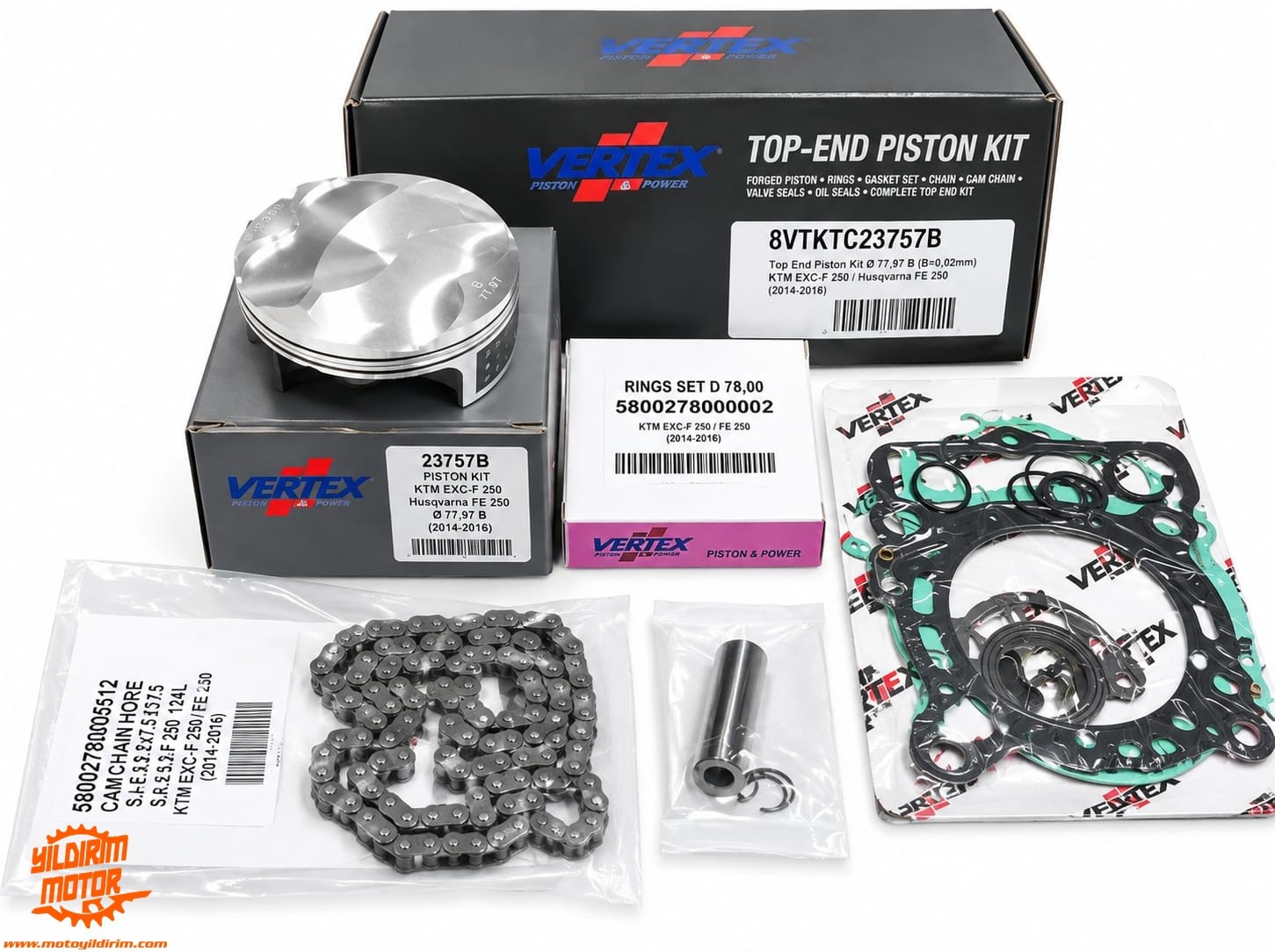 VERTEX KTM EXC-F 250 CONTALI B PİSTON 14-16 (77,97)
