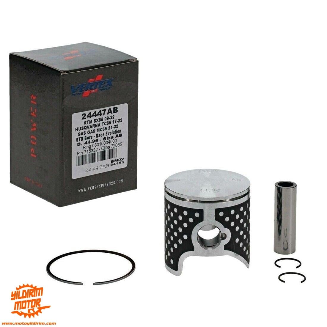 VERTEX KTM SX65 PİSTON SETİ 09-25 (44,96)