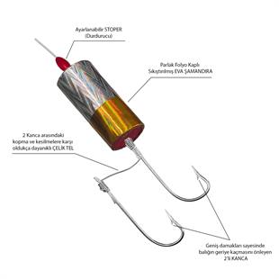 2 iğneli Çelik Telli EVA Şamandıralı Çinekop ve Lüfer Takımı 50 Gr