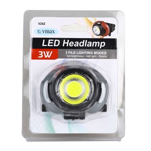 3 Watt LED ampüllü Vmax Pilli Led Kafa Feneri 3W V242 ( Piller Dahildir )