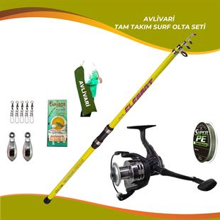 AlbaStar Elegant 390 Cm100-200 Gr Olta Kamışı - Avlivari Kube 5000 Metal Olta Makinası Tam Takım Kıyı Hobi Olta Seti