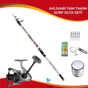 AlbaStar Salton 420 cm 100-200 Gr - Albastar March 6000 Tam takım Kıyı Hobi Surf Olta Seti