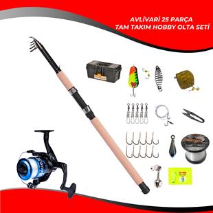 Avlivari 25 Parça Fighter 270 Cm 50-100 Gr-Ecco 5000 Tam Takım Tatlı Su Hobi Kıyı Olta Seti