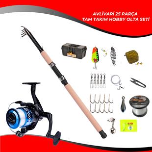 Avlivari 25 Parça Fighter 300 Cm 50-100 Gr-Ecco 6000 Tam Takım Tatlı Su Hobi Kıyı Olta Seti