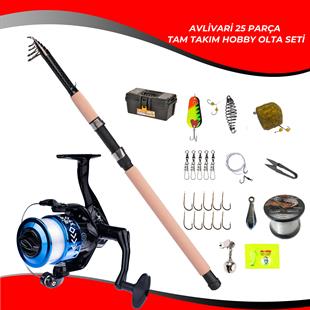 Avlivari 25 Parça Fighter 350 Cm 50-100 Gr-Ecco 7000 Tam Takım Tatlı Su Hobi Kıyı Olta Seti