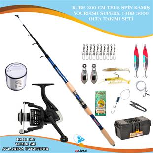Avlivari Kube Ultimate 300 Cm 50-100 - Avlivari Kube Ultimate 300 Cm 50-100 Avlivari Yourfish Superx 14BB 5000 Olta Makinası  Tam Takım Lüx Usta Profesyonel Hobi Göl ve Deniz Olta Seti